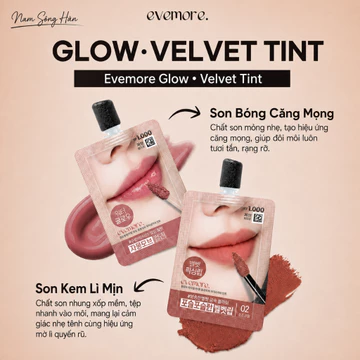 Son Tint Bóng & Son Tint Lì Mịn Mượt Evemore Dạng Túi 2,5g