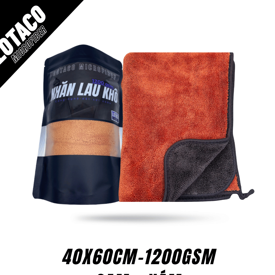 Khăn lau ô tô SIÊU DÀY Lotaco cao cấp siêu hút nước dệt sợi xoắn chuyên dụng 1000/1200GSM Twist Loop | BigBuy360 - bigbuy360.vn