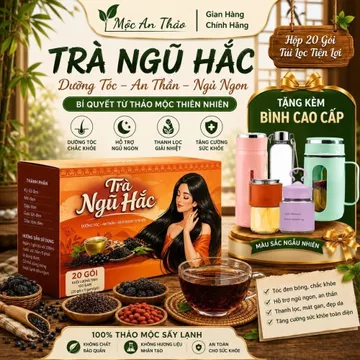 Trà Ngũ Hắc Túi Lọc 20 Gói – Hỗ Trợ Chăm Sóc Tóc Từ Thiên Nhiên (Mè Đen, Kỷ Tử Đen, Đậu Đen, Gạo Lứt Đen , Dâu Tằm )