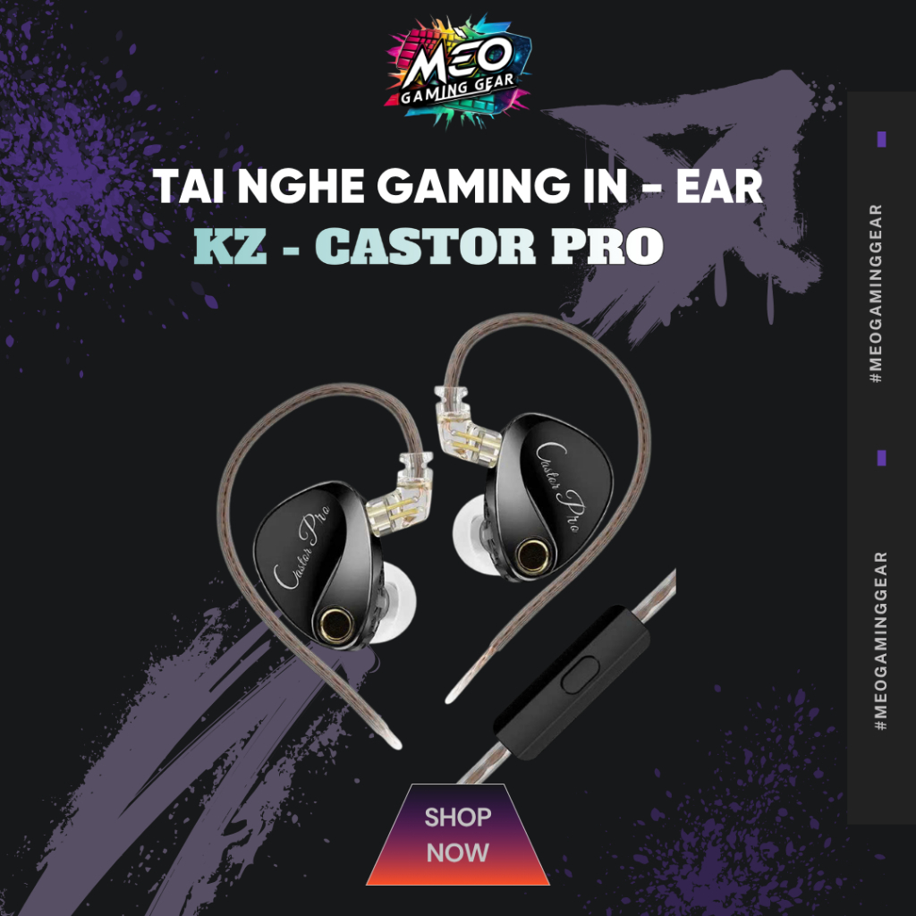 Tai nghe In - Ear Kz - Castor Pro - Dual Dynamic Driver - Tai nghe khiển âm Hifi | BigBuy360 - bigbuy360.vn