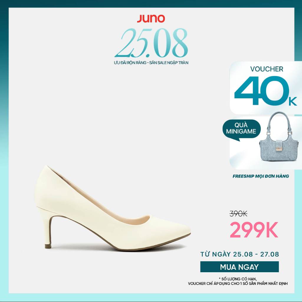 Giày Cao Gót Nữ 7cm Thời Trang JUNO Giày Cao Gót Mũi Nhọn Gót Thanh CG07080