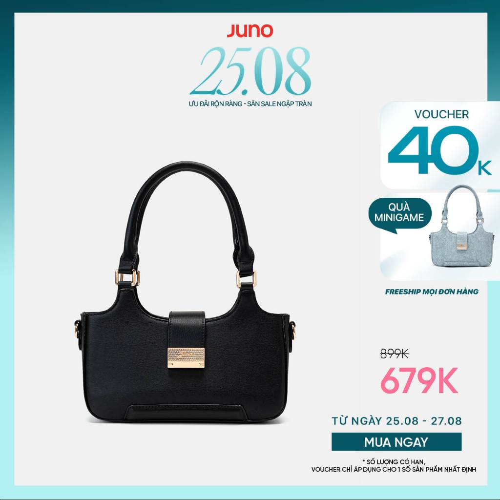 Túi Xách Nữ Thời Trang JUNO Cỡ Nhỏ Phối Khoá Trang Trí TXN903