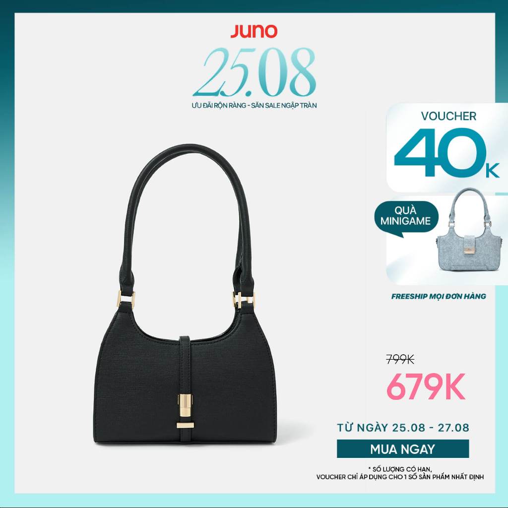 Túi Xách Nữ Thời Trang JUNO Cỡ Nhỏ Đeo Vai Trang Trí Khoá TXN834