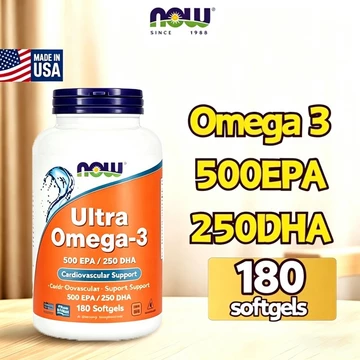 Viên Uống Dầu Cá Cô Đặc Ultra Omega-3 Fish Oil NOW 180 Viên，Tăng Cường Sức Khoẻ Hỗ Trợ Tim Mạch
