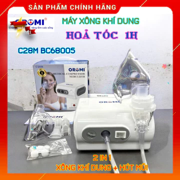(HỏaTốc) Máy Xông khí dung hút mũi Oromi C28M BC68005 2 in1 cho bé người lớn- Máy xông mũi họng để bàn không kén thuốc