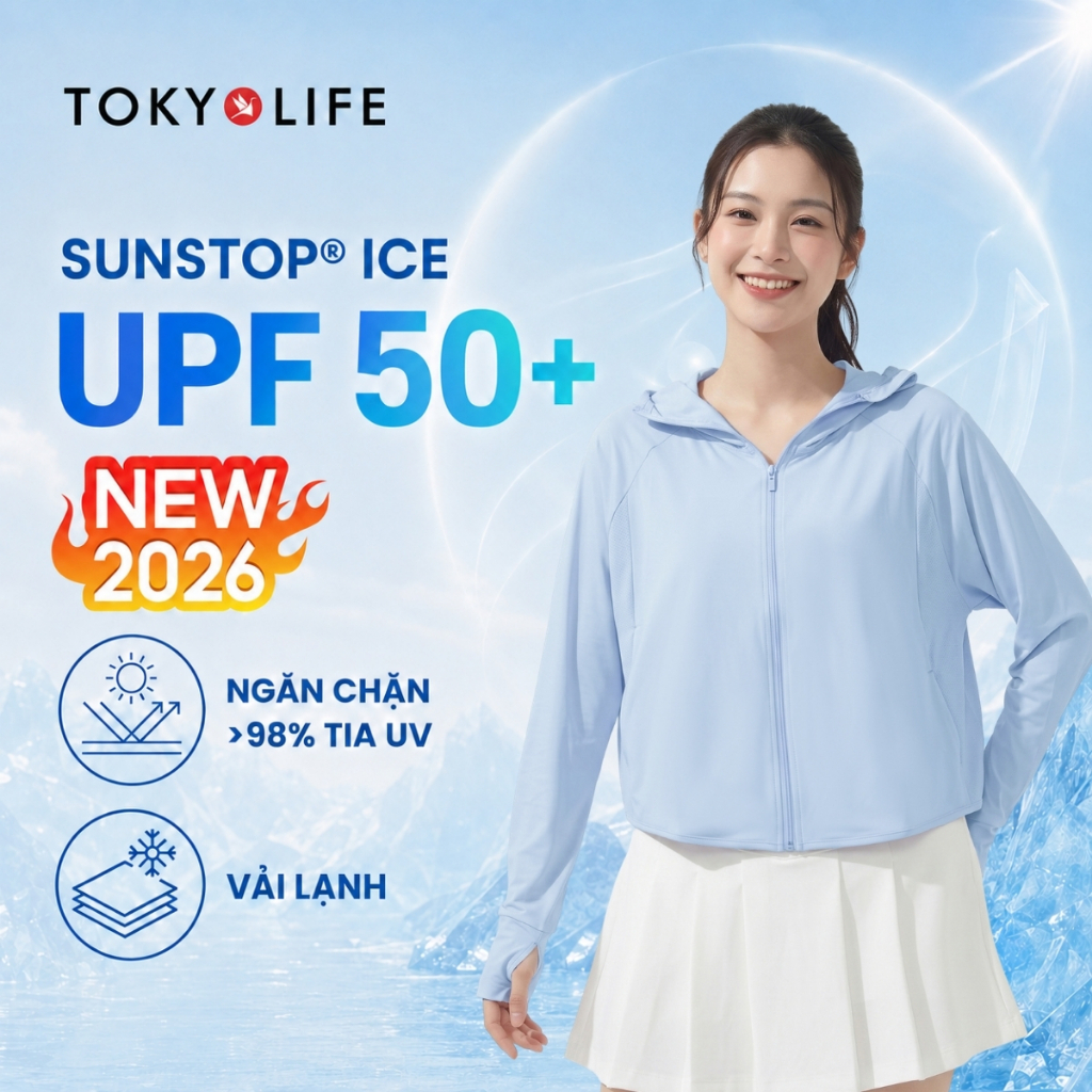 Áo Khoác Chống Nắng Chống Tia UV Nữ Sunstop Ice Form Babydoll Chất Su Lạnh Thoáng Mát 40005331 - TOKYOLIFE