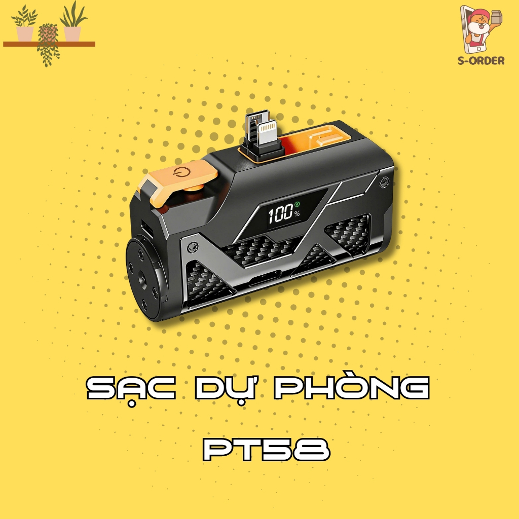 (KHÔNG KÈM PIN) Sạc Dự Phòng Thay Pin 21700 PT58 22.5W, Sạc Nhanh, Màn Hình LED, Tích Hợp Đầu Cắm Type-C & Lightning 🔋⚡ | BigBuy360 - bigbuy360.vn