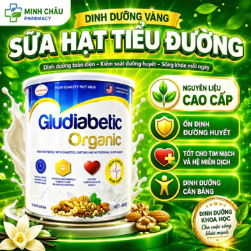 Sữa hạt Tiểu Đường Gludiabetic Organic Hỗ Trợ Kiểm Soát Đường Tiền Đái Tháo Đường Hồi Phục Sức Khỏe
