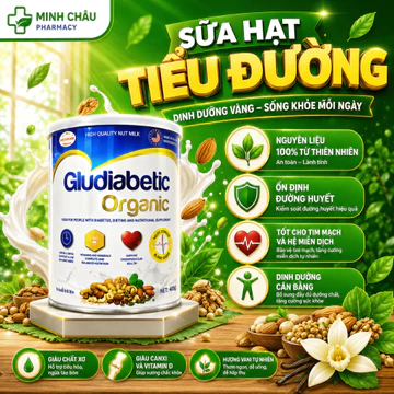 [Chính Hãng] Sữa hạt Tiểu Đường Gludiabetic Organic Hỗ Trợ Kiểm Soát Đường Tiền Đái Tháo Đường Hồi Phục Sức Khỏe