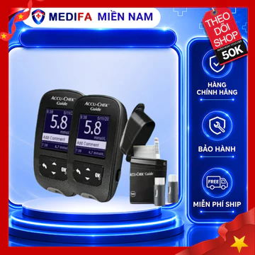 Combo 2 Máy Đo Đường Huyết Accu-Chek Guide Kèm 25 Que Thử + 24 Kim FastClix Roche Chính Hãng
