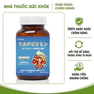 (Nhập chính hãng - Đủ VAT) Vitamin Tổng Hợp Multi Vitamin Fujina Nhật Hỗ Trợ Tăng Cường Sức Khỏe - 30 Viên