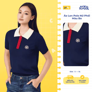 Áo Len Polo Nữ Phối Màu Bo, Len Dệt Kim Mềm Mịn, Thanh Lịch TRA WCKN26F007