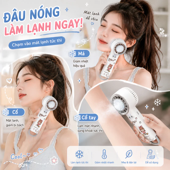 Quạt Cầm Tay Làm Lạnh Bán Dẫn Mini | Quạt Mini | Quạt USB | Quạt Tích Điện | Quạt Du Lịch
