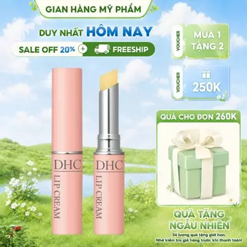 Son Dưỡng Môi DHC Lip Cream - Không Màu, Dưỡng Ẩm Cho Môi, Làm Hồng Môi Tràn Diệp Bền - 1,5g - [ Sản Phẩm Chính Hãng ]