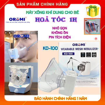 [Hoả Tốc] Máy xông khí dung đeo mặt OROMI KD-100 siêu âm không ồn nhỏ gọn, máy xông mũi họng cầm tay mini cho bé