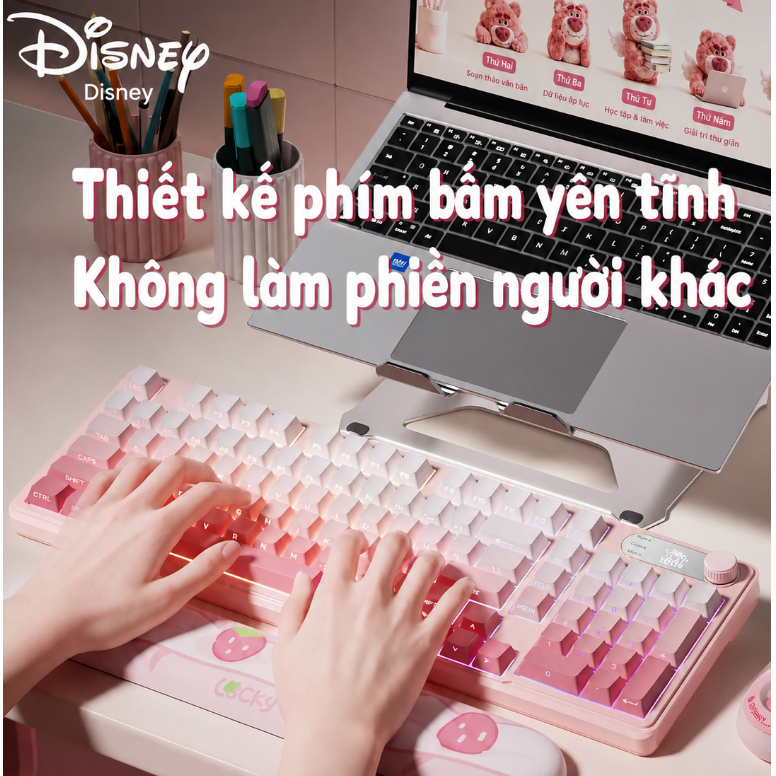 Bàn phím giả cơ 3 mode không dây Bluetooth/ usb 2.4G Phím Led Pin Sạc 2000mAh cho văn phòng kết nối Laptop máy tính/ipad | BigBuy360 - bigbuy360.vn