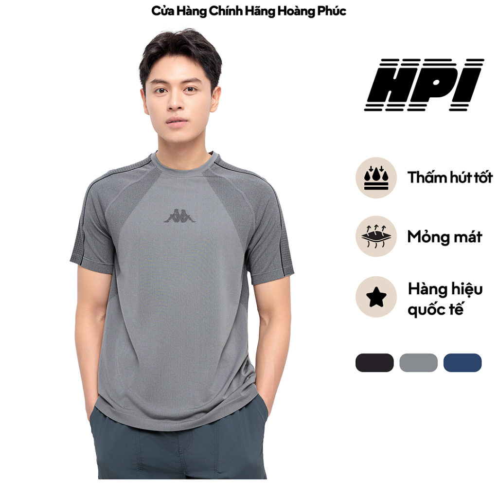 Áo Thun Tay Ngắn Nam KAPPA Dệt Liền Không Đường May Kháng Khuẩn Thoáng Khí 37247KW