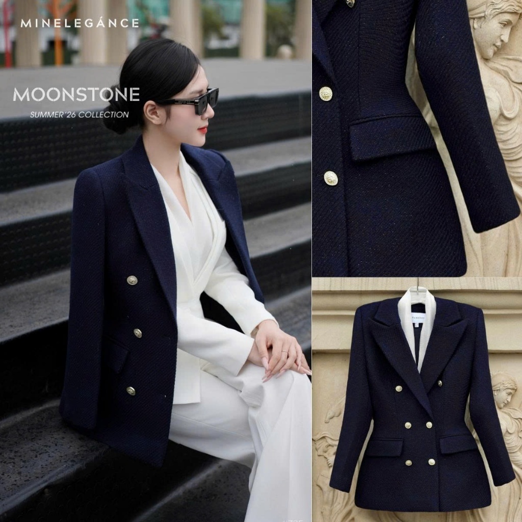 MINELEGÁNCE | ÁO VEST PHỐI CÚC MẠ VÀNG THANH LỊCH, SANG TRỌNG - MIN325