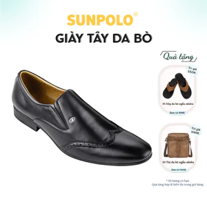 [ Xả kho ] Giày tây nam Da bò cao cấp SUNPOLO giày đi làm văn phòng, công sở đế cao 3cm KS5573