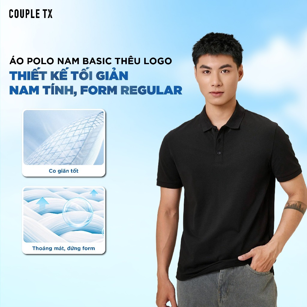 [MUA 2 ÁO GIÁ 598K] Áo Polo Nam Couple TX Pique Basic Có Cổ Thoáng Khí Thoải Mái Thanh Lịch Form Vừa MPO 1066