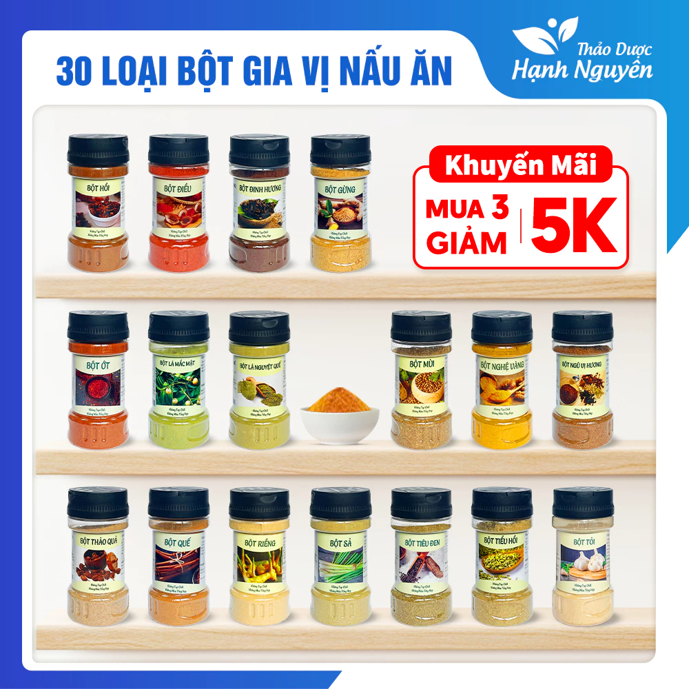30 loại bột gia vị nấu ăn nhà bếp nguyên chất (Gia vị tẩm ướp, tạo màu) – Thảo Dược Hạnh Nguyên