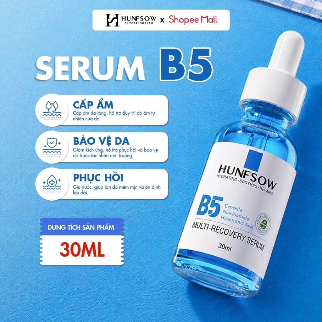 Serum phục hồi HUNFSOW Multi-Recovery cấp ẩm, làm dịu da & dưỡng sáng tự nhiên 30ml