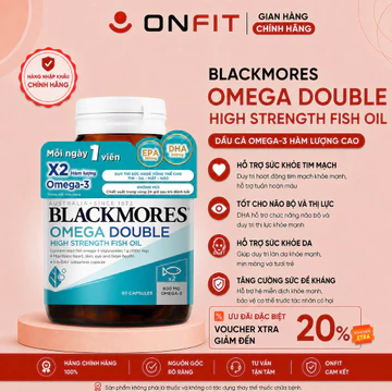 Viên Uống Dầu Cá Omega 3 Blackmores Omega Double High Strength Fish Oil, Bổ Sung EPA, DHA, Omega-3, 90 Viên | ONFIT