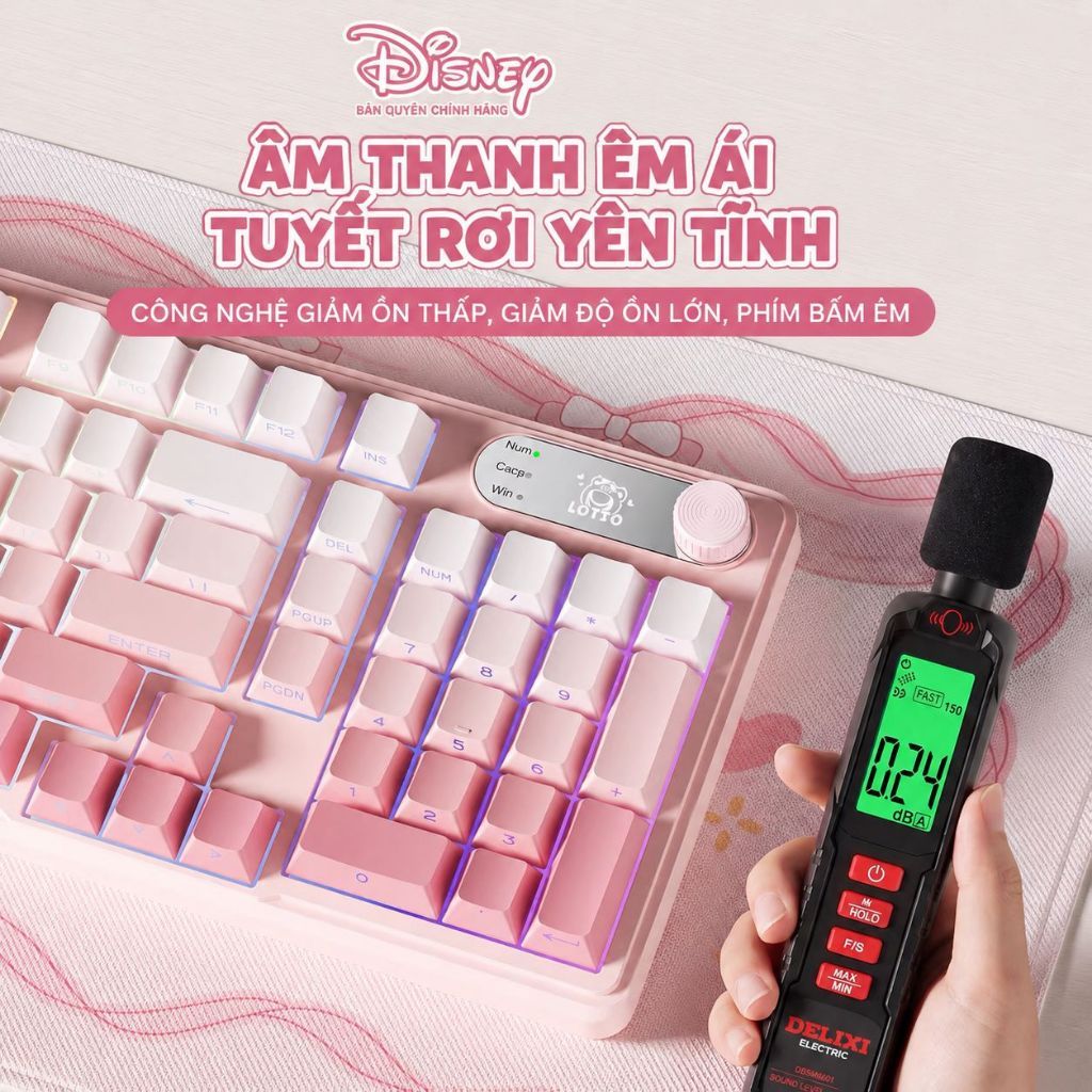 Bàn phím giả cơ 3 mode không dây Bluetooth/ usb 2.4G Phím Led Pin Sạc 2000mAh cho văn phòng kết nối Laptop máy tính/ipad | BigBuy360 - bigbuy360.vn