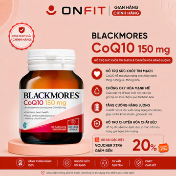 Blackmores CoQ10 150mg (30 Viên) Hỗ Trợ Tim Mạch, Chống Oxy Hóa, Tăng Cường Năng Lượng | ONFIT