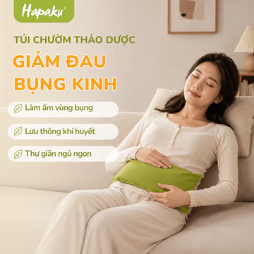 Gối Chườm Nóng Thảo Dược Giảm Đau Bụng Kinh Hapaku, Làm Ấm Tử Cung Và Vùng Tỳ Vị, Dưỡng Sinh Đông Y Từ Thảo Dược