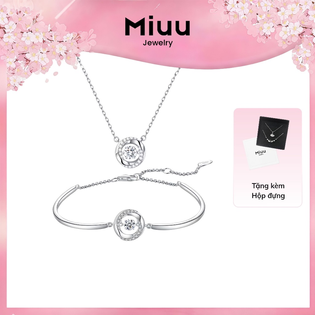Dây chuyền và vòng tay Miuu Jewelry, bộ trang sức biểu tượng Mobius đá nhảy