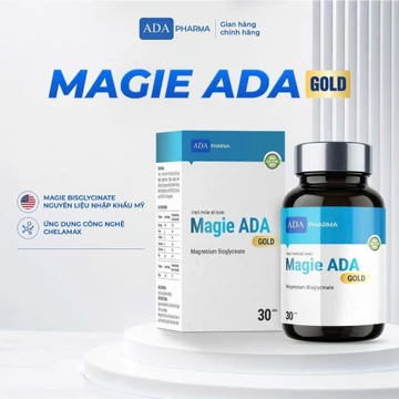 Viên Magie ADA 2IN1 - Magie Bisglycinate, Magie Lactat, Kẽm & Vitamin B6, Hộp 30 Viên