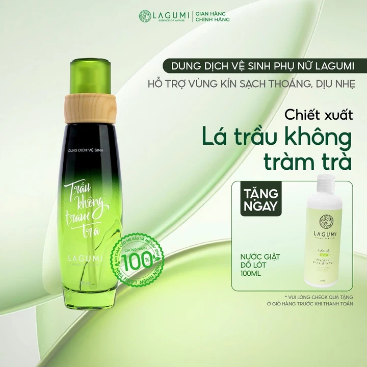 Dung Dịch Vệ Sinh Phụ Nữ LAGUMI Trầu Không Tràm Trà - Gel Rửa Làm Sạch Dịu Nhẹ Giảm Mùi Hôi Viêm Ngứa
