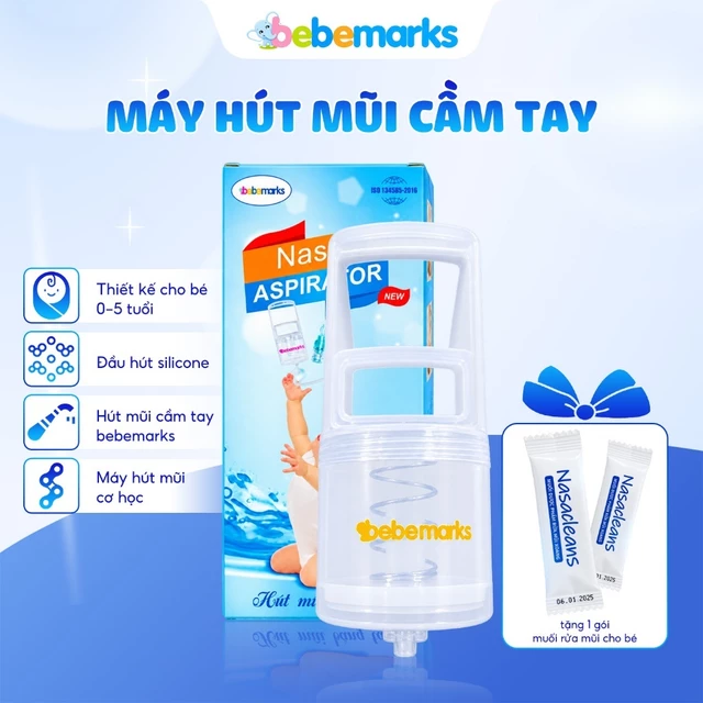 Máy Hút Mũi Cho Bé – Hút Mũi Cầm Tay Cho Bé Sơ Sinh, Dụng Cụ Hút Mũi Cho Bé silicone y tế HMT-04