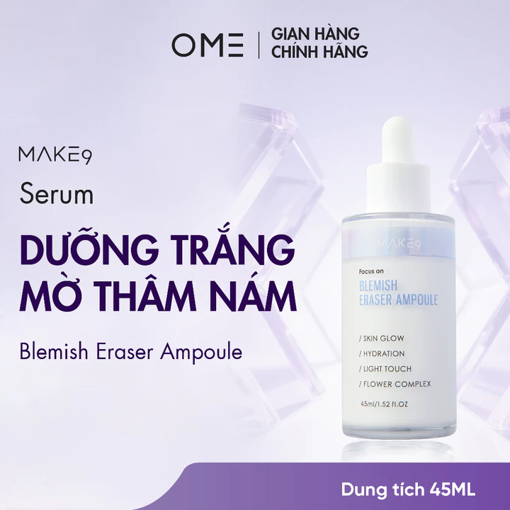 Serum Giảm Mờ Thâm Sáng Da Cấp Ẩm Tái Tạo Da Blemish Eraser Ampoule Make9 Dung Tích 45ml