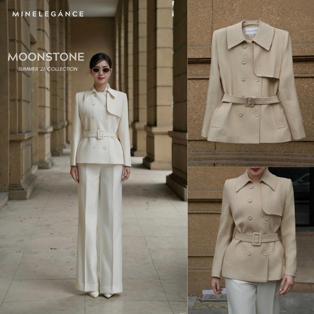 MINELEGÁNCE | ÁO MĂNG TÔ PHỐI CÚC THANH LỊCH, SANG TRỌNG - MIN967