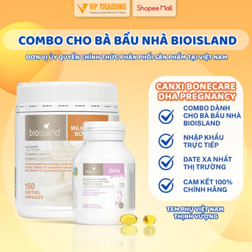 [COMBO BẦU] Canxi BoneCare Và DHA Bầu Bioisland Cho Mẹ Bầu Chắc Khỏe Xương - Thai Nhi Phát Triển Trí Não Toàn Diện