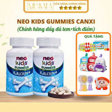 Canxi cho bé Neo Kids Gummies K2ALCIUM+, Giúp bổ sung Canxi kết hợp vitamin D3 và K2 Giúp con caolớn