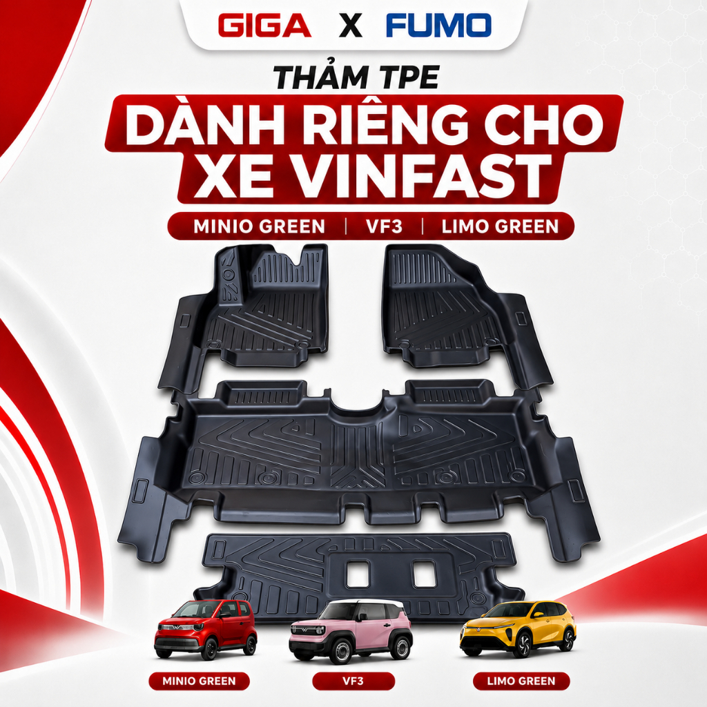 [ LOẠI 1 CAO CẤP ] Thảm Lót Sàn ô tô NHỰA ĐÚC TPE cho xe VINFAST LIMO GREEN, MINIO GREEN,VF3 KHÔNG MÙI, BỀN BỈ