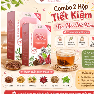 Trà Atiso Đỏ Mộc Nữ Nương (25 Gói x 3g) – Gạo Lứt Đỏ, Hạt Cỏ Cà Ri, Đinh Lăng, Atiso Đỏ, Hạt Thì Là, Cỏ Ngọt