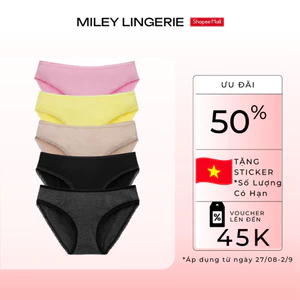 Combo 5 Quần Lót Modal Visco Phối Ren Miley Lingerie Mềm Mịn Thoáng Khí, Nhãn In Chống Cộm