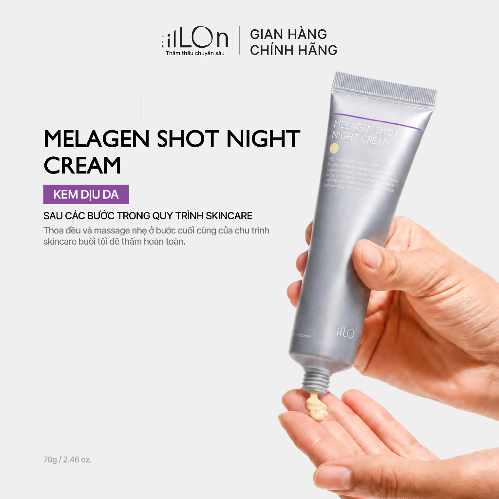 Kem Dưỡng Ban Đêm Làm Sáng Da Mờ Thâm Melagen Shot Night Cream 50g