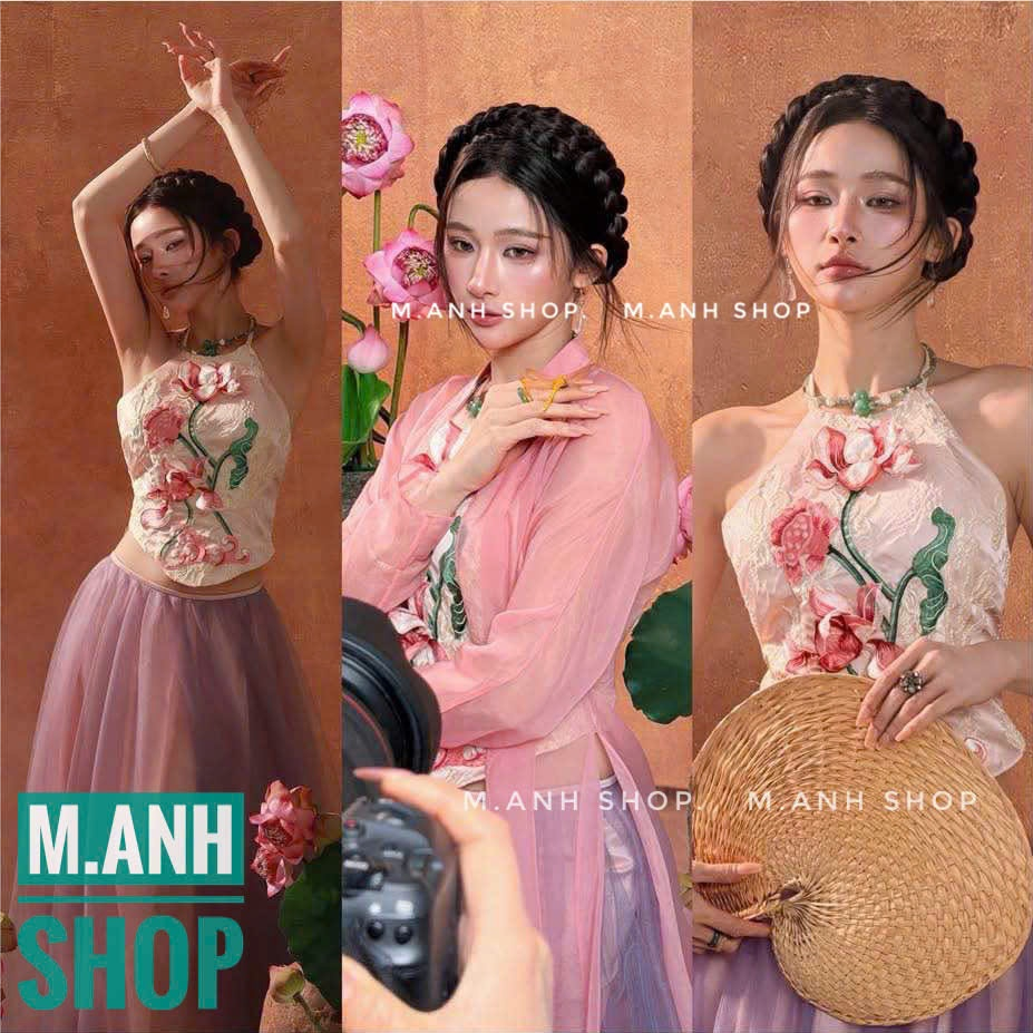 Sét Yếm Sen Chụp Ảnh Trung Thu Mặc Tết