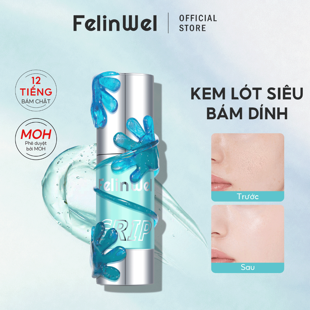 FelinWel Kem Lót Bám Dính Dưỡng Ẩm Dạng Gel, Kiểm Soát Dầu Lâu Trôi, Mỏng Nhẹ Thuần Chay, 30ml/22ml [MOH Phê Duyệt]