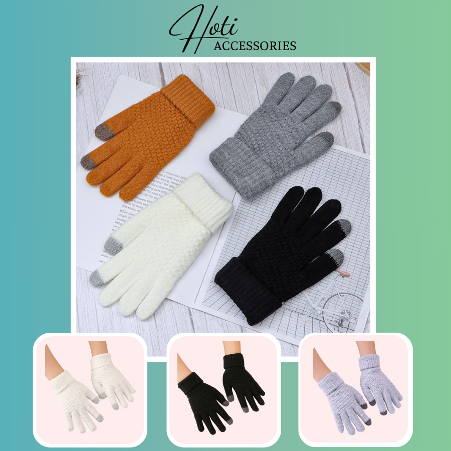 Găng Tay Len Nam Nữ Unisex, Bao Tay Dày Trơn  Giữ Ấm Chống Tia UV Thời Trang Bốn Mùa Nhiều Màu  - HOTI - GT001