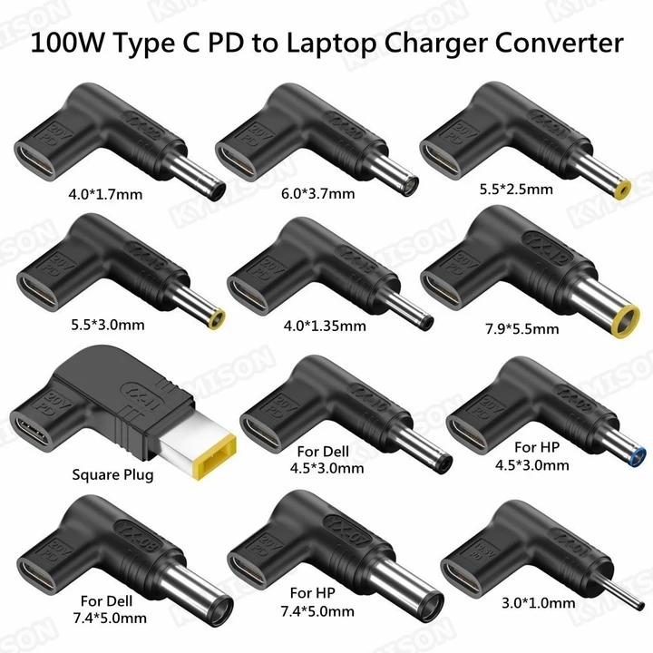 [NEW] Đầu chuyển đổi sạc PD 100W 65W 20V USB Type C sang cổng DC Slim laptop thiết bị di động Sạc Laptop Đa Năng PKCN
