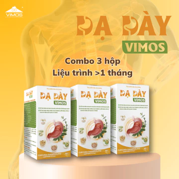 [Tiết Kiệm 15%] Combo 3 Hộp Dạ Dày Vimos - Hỗ Trợ Giảm Trào Ngược, Đau Thượng Vị, Ợ Chua Đầy Hơi, Bảo Vệ Niêm Mạc Dạ Dày