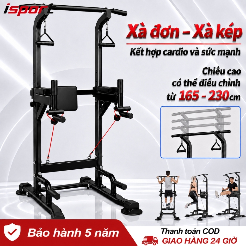 Xà đơn xà kép đa năng, Chiều cao có thể điều chỉnh, thiết bị tập thể dục tại nhà, Thép dày,Chịu tải 400kg,xà đơn gắn cửa