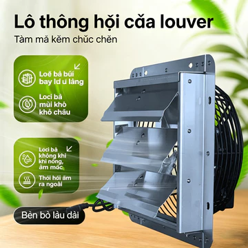 Quạt thông gió gắn tường có cánh chắn gió bền bỉ và cung cấp khả năng thông gió nhanh chóng.