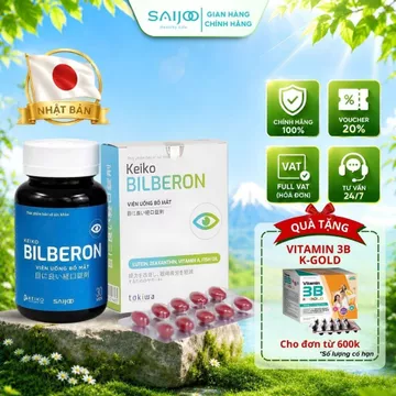 [10 DƯỠNG CHẤT CHO MẮT] Viên Uống Bổ Mắt KEIKO BILBERON Giúp Mắt Sáng Khỏe, Giảm Mỏi Mắt Và Khô Mắt Bảo Vệ Thị Lực - 30v